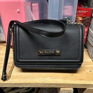 Aldo Black and Gold Crossbody Bag